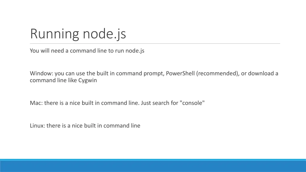 running node js
