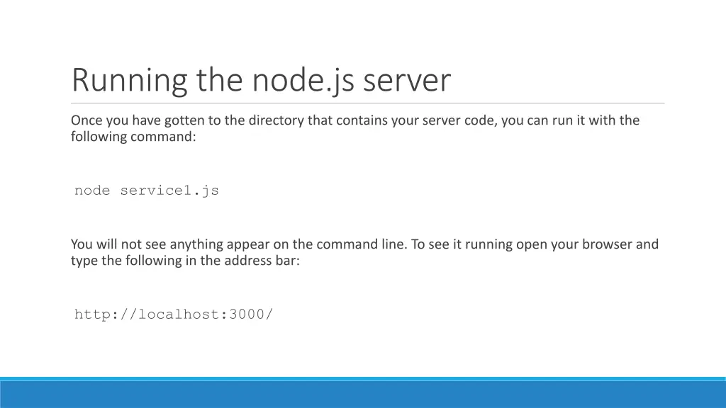 running the node js server 1
