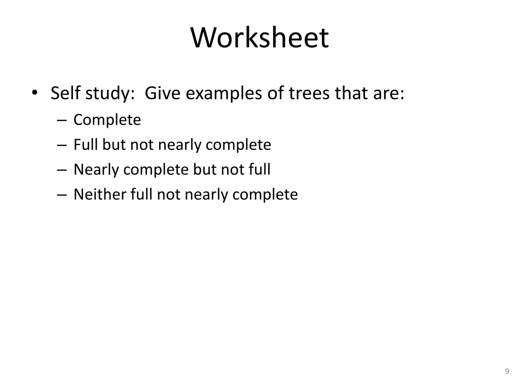 worksheet