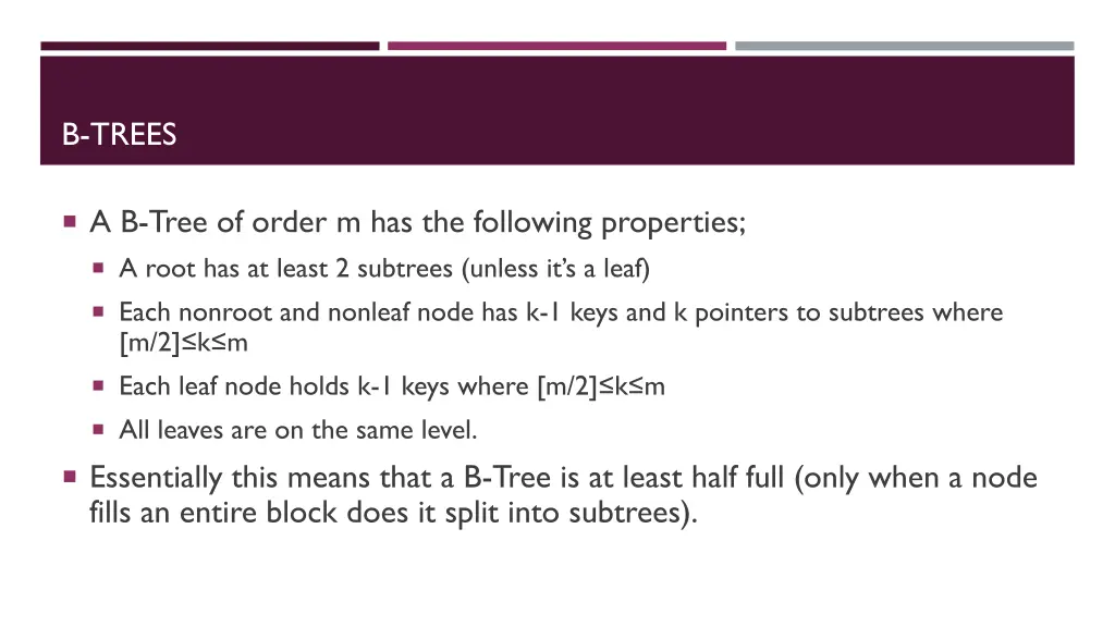 b trees