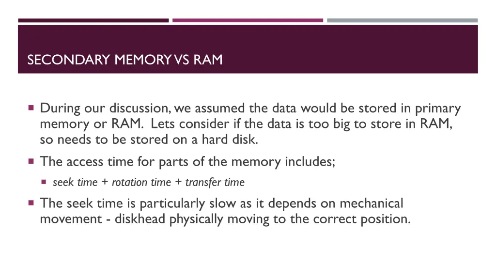 secondary memory vs ram