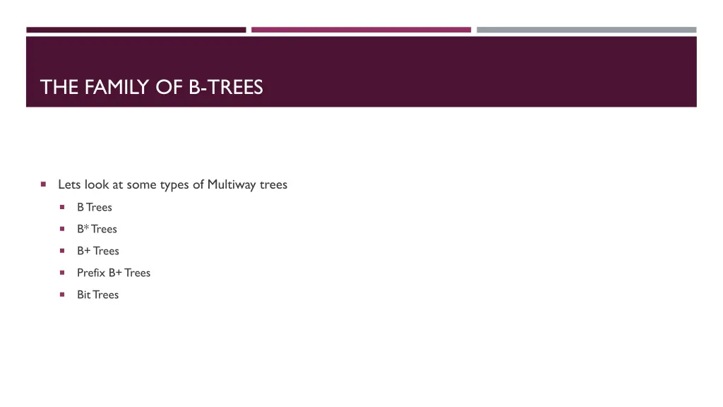 the family of b trees