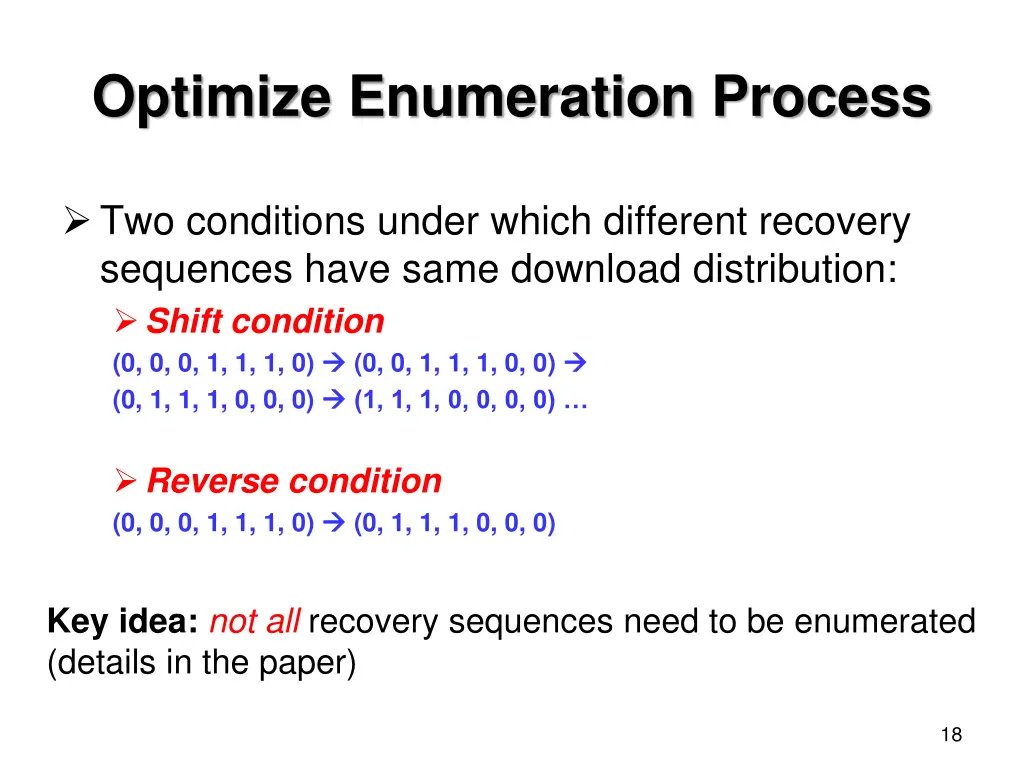 optimize enumeration process