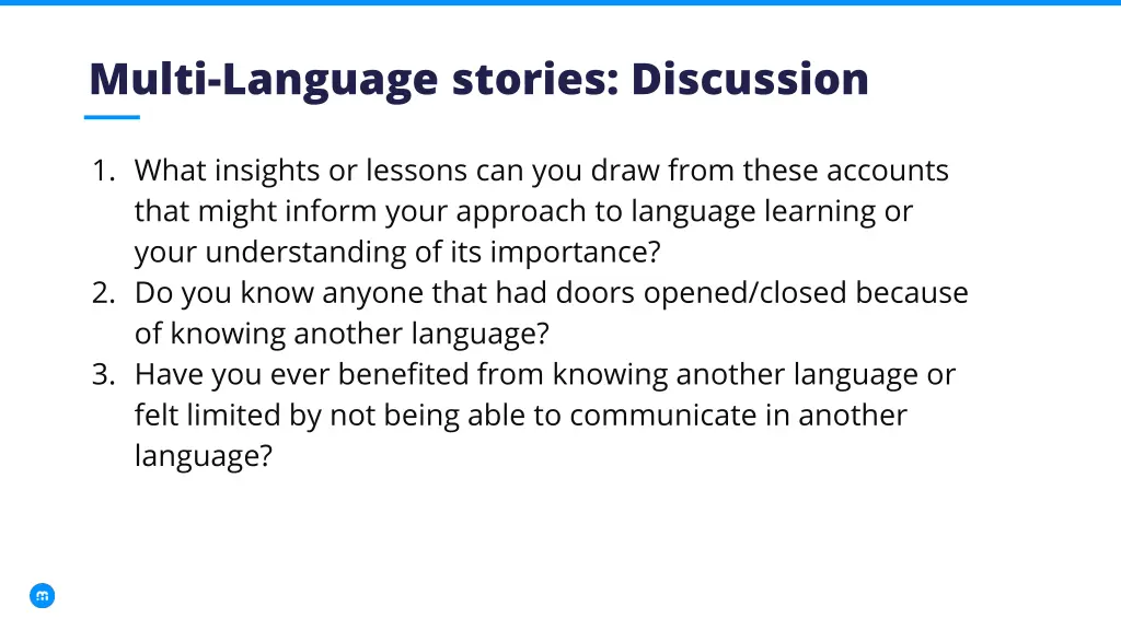 multi language stories discussion