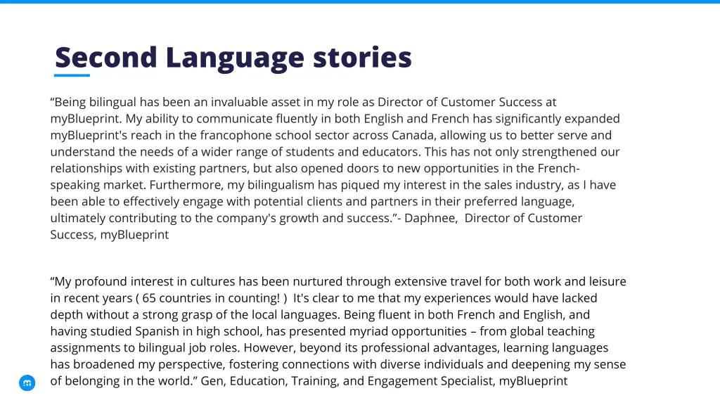 second language stories