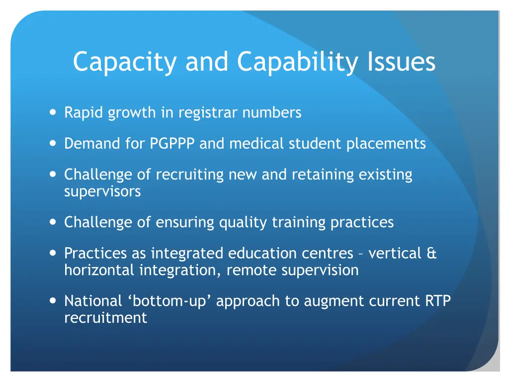 capacity and capability issues