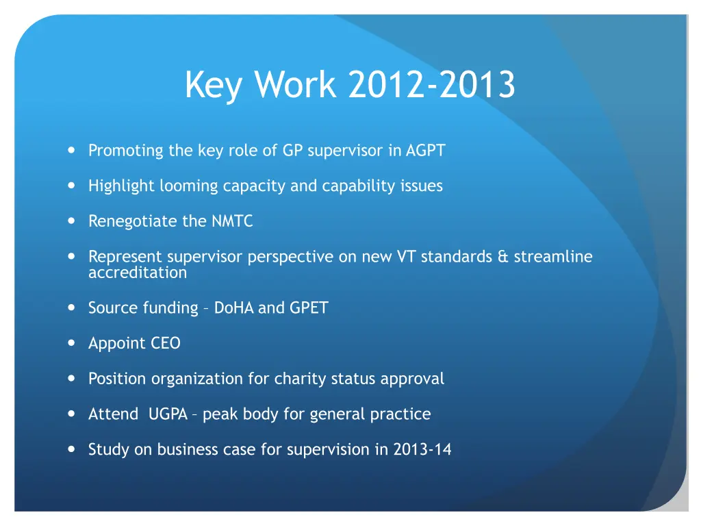 key work 2012 2013