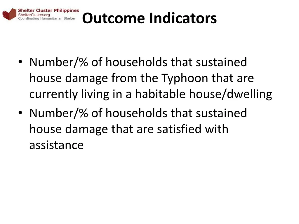 outcome indicators