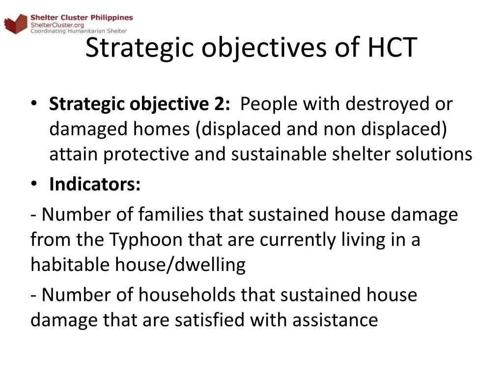 strategic objectives of hct