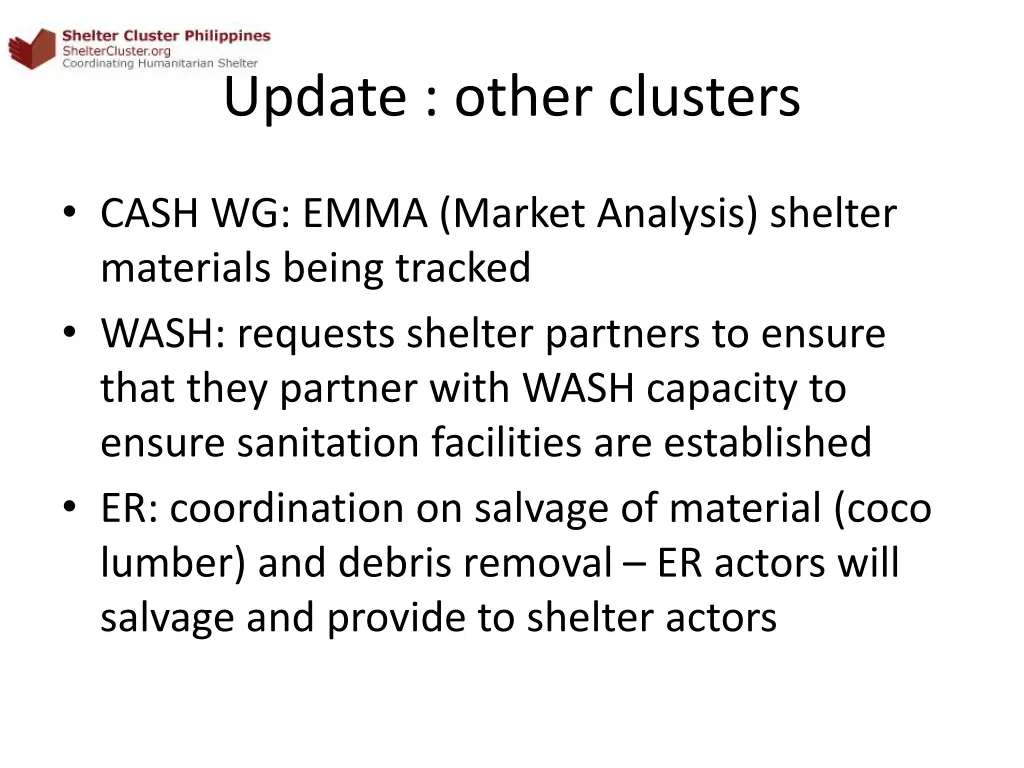 update other clusters