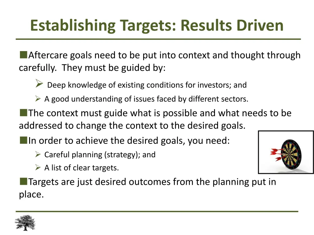establishing targets results driven