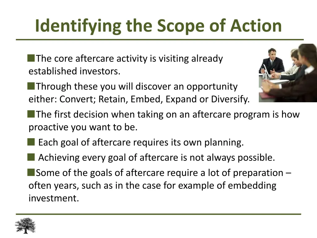 identifying the scope of action