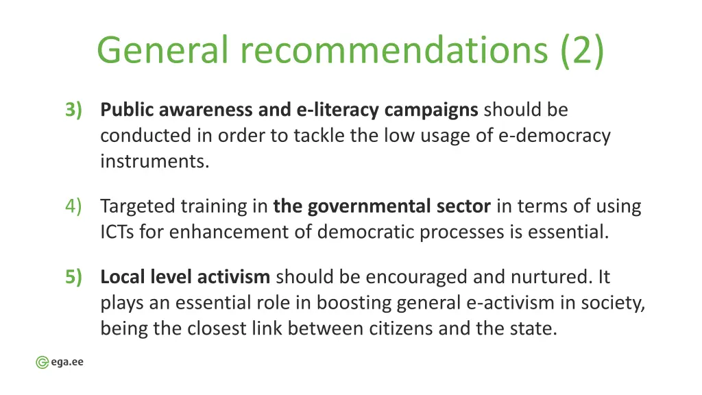 general recommendations 2