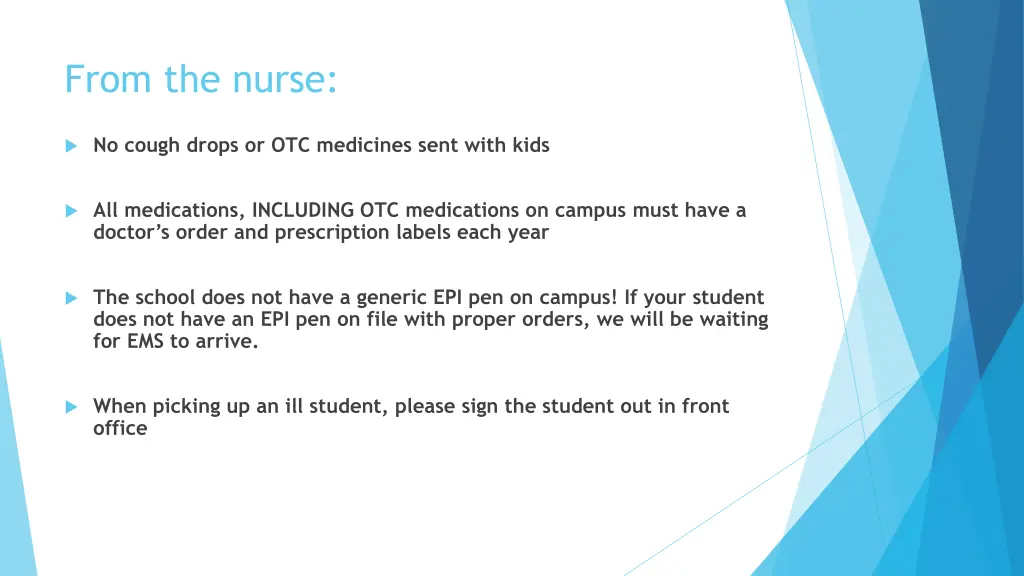 from the nurse