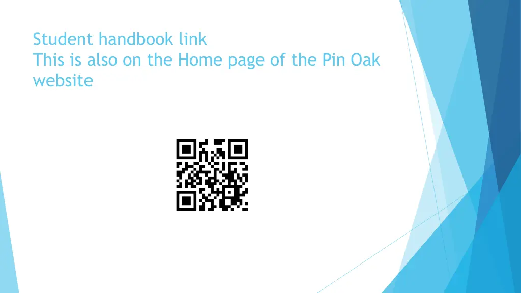 student handbook link this is also on the home