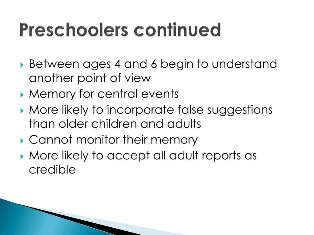 between ages 4 and 6 begin to understand another