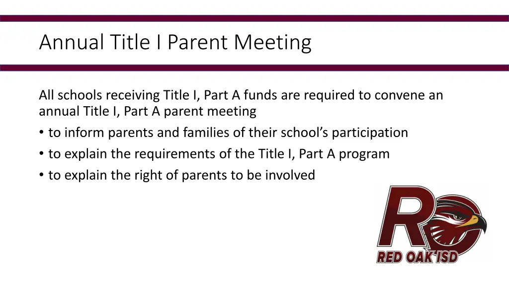 annual title i parent meeting