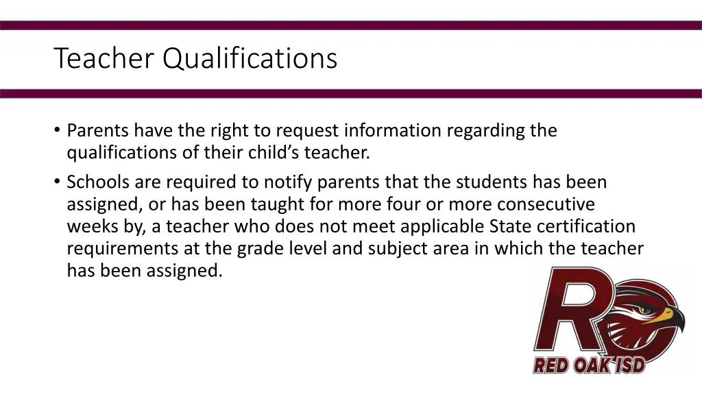 teacher qualifications