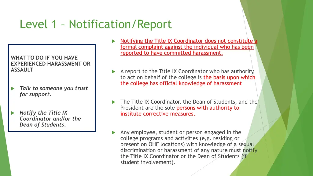 level 1 notification report