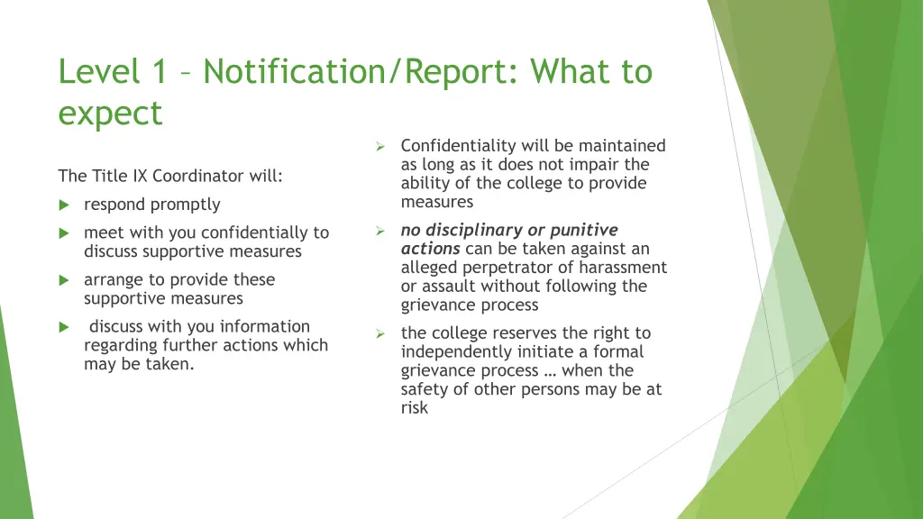 level 1 notification report what to expect