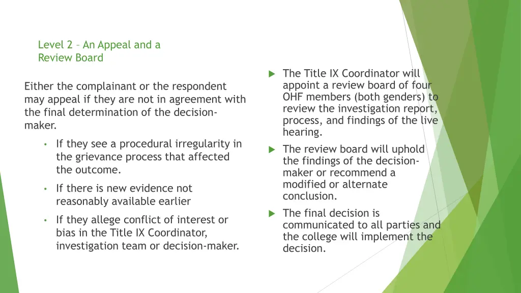 level 2 an appeal and a review board