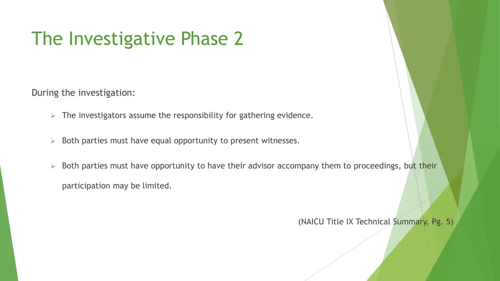 the investigative phase 2