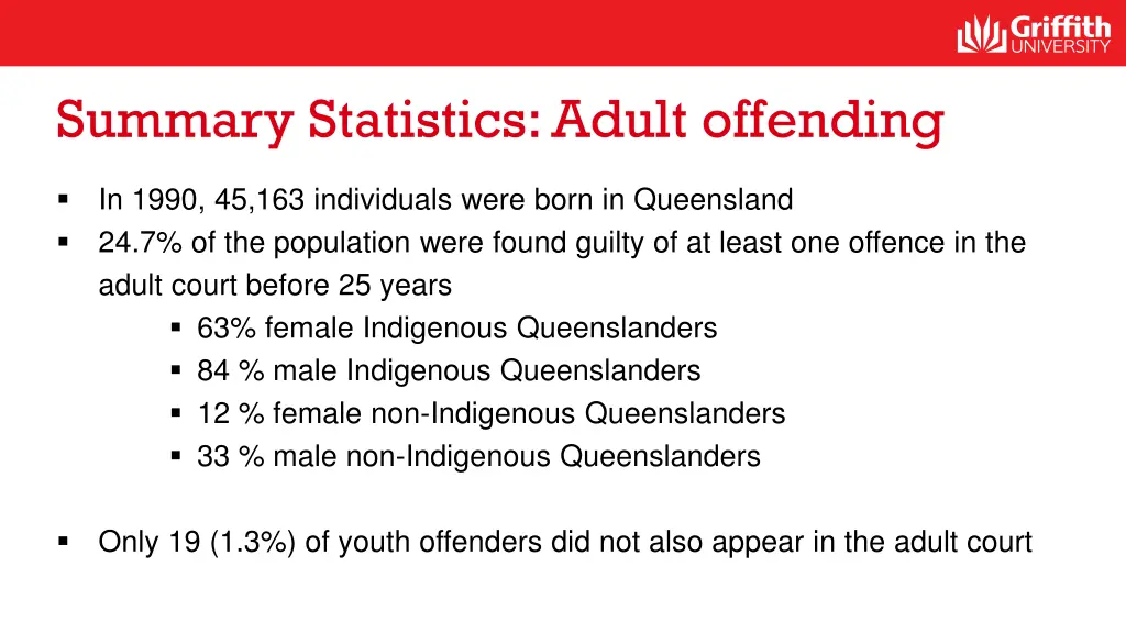 summary statistics adult offending
