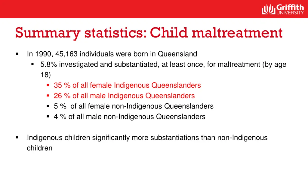 summary statistics child maltreatment 1