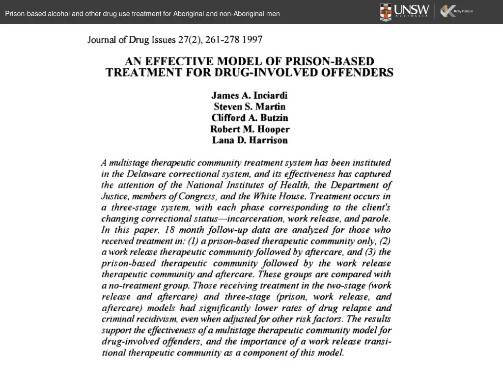 prison based alcohol and other drug use treatment 16