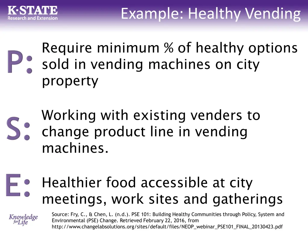 example healthy vending