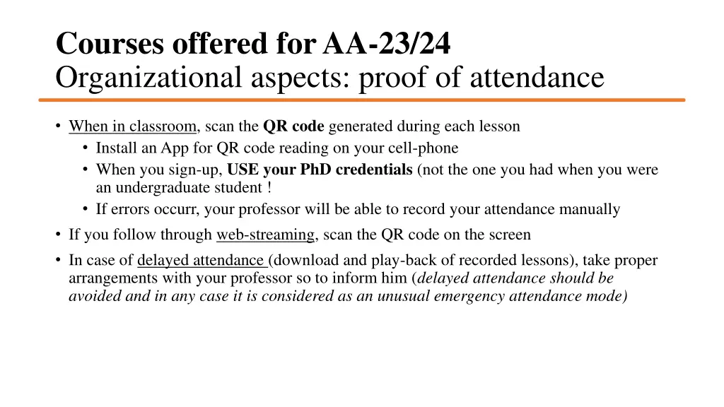 courses offered for aa 23 24 organizational 1