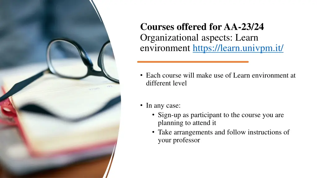 courses offered for aa 23 24 organizational 2