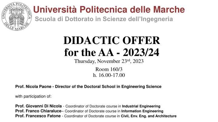 universit politecnica delle marche scuola