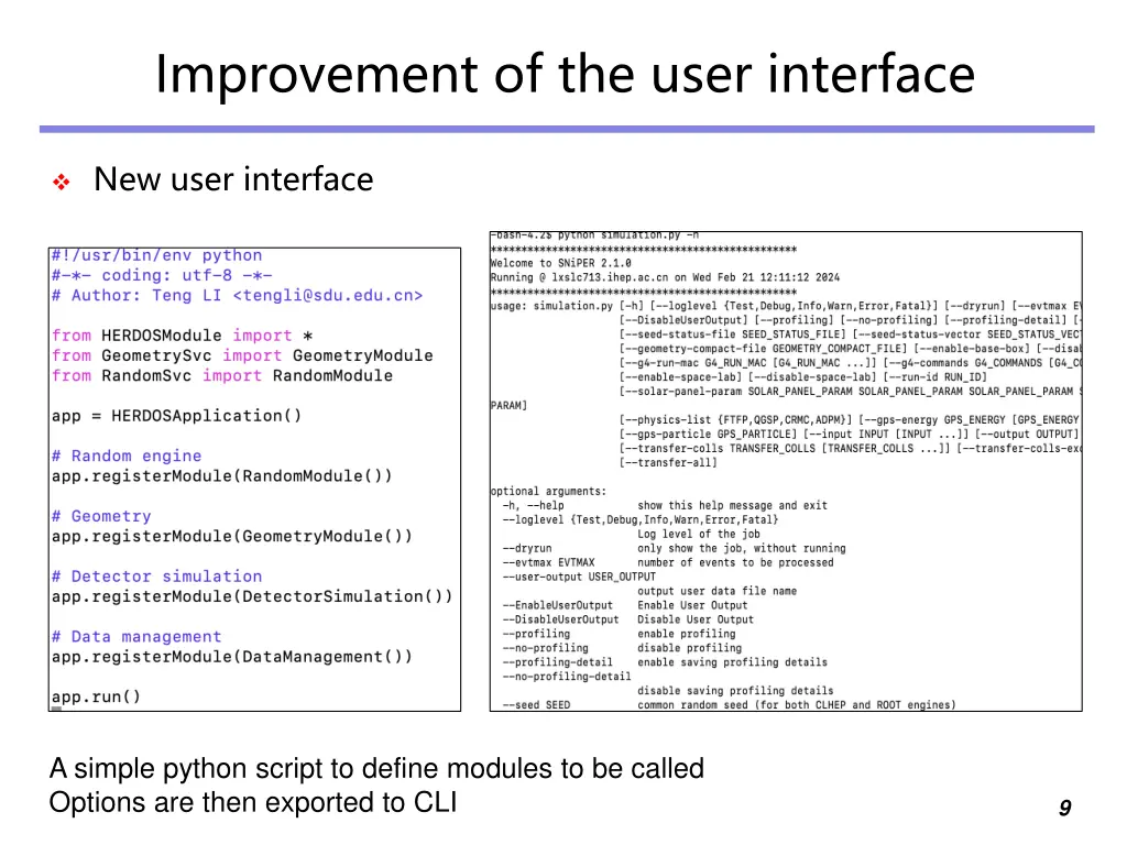 improvement of the user interface 1