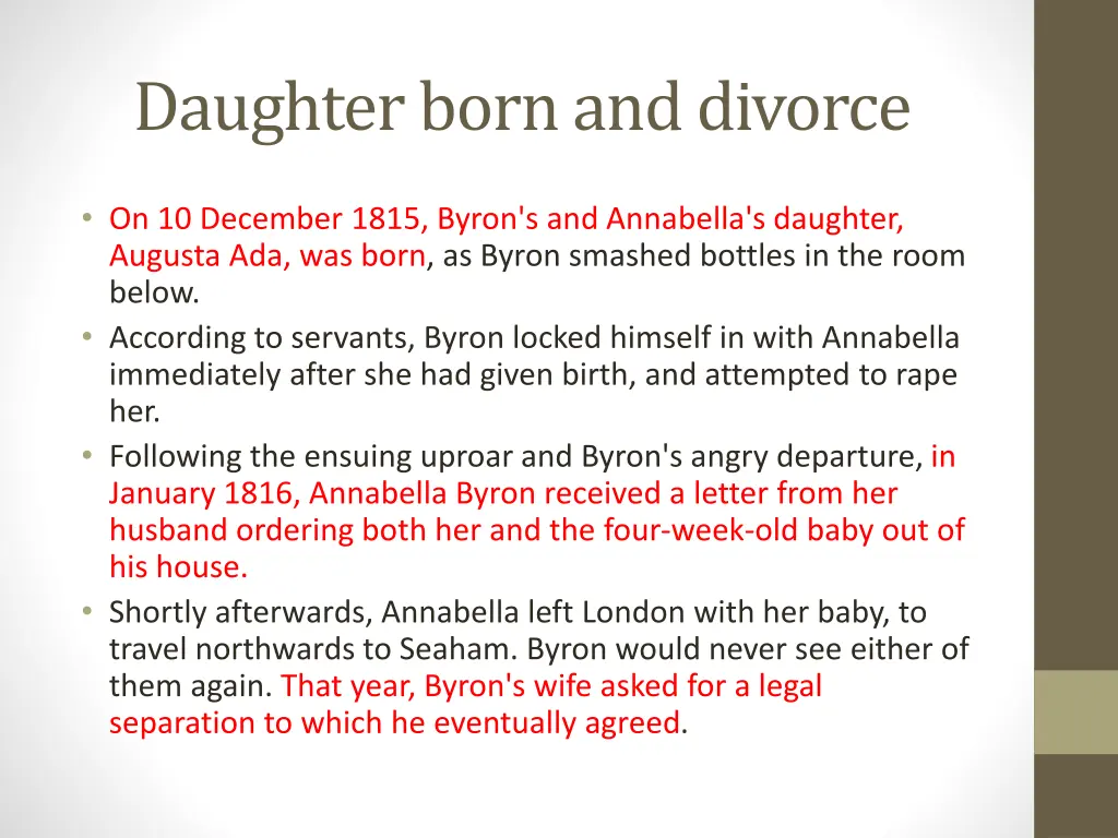 daughter born and divorce