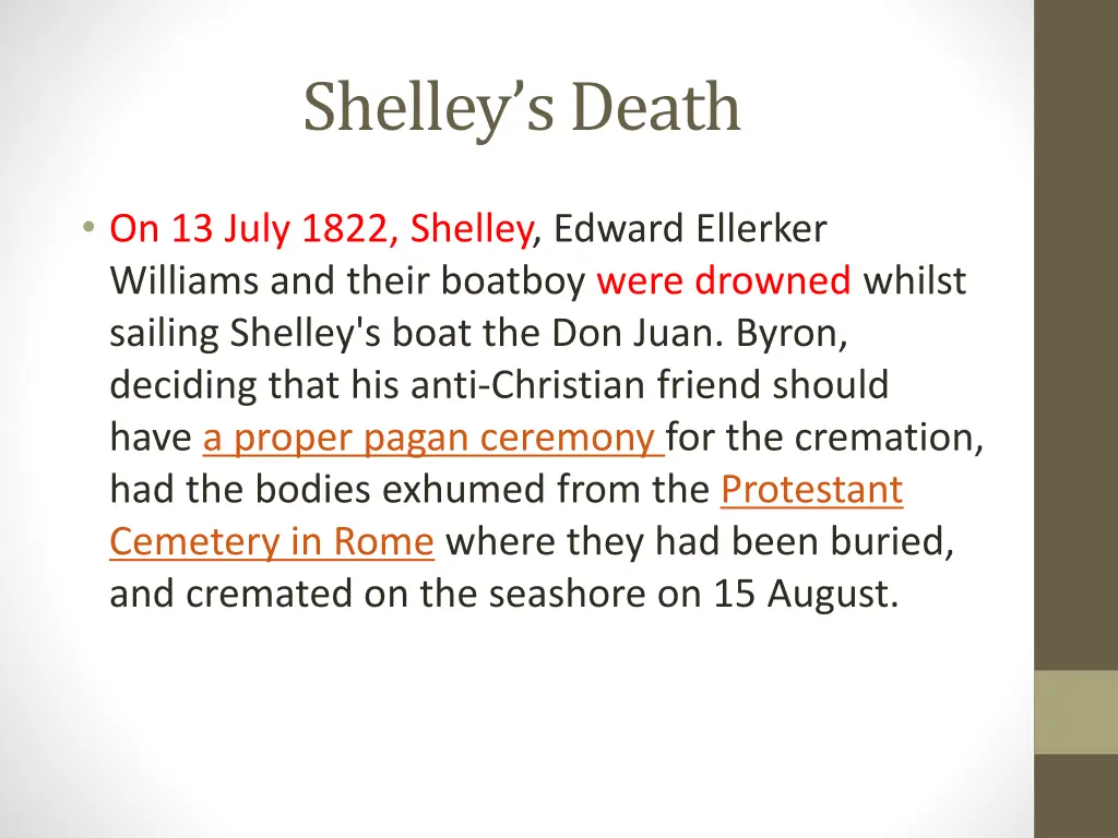shelley s death