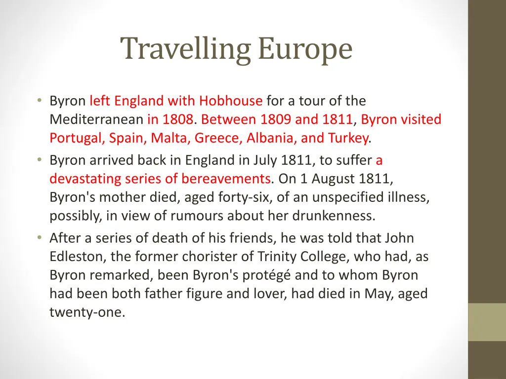 travelling europe