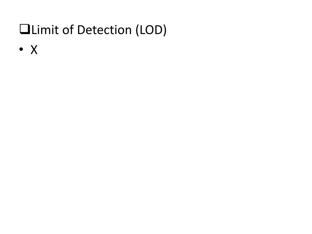 limit of detection lod x