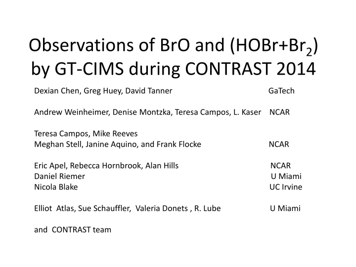 observations of bro and hobr br 2 by gt cims