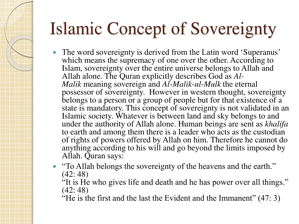 islamic concept of sovereignty