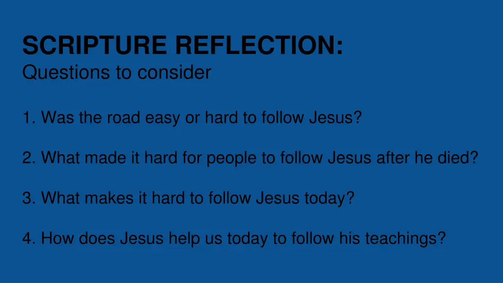 scripture reflection questions to consider