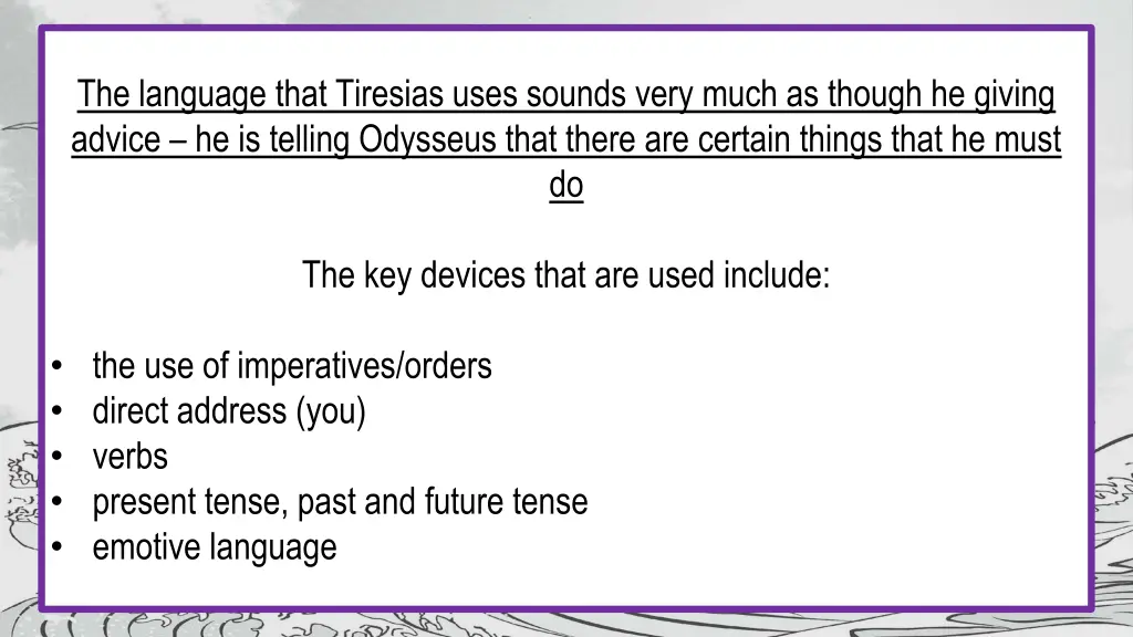 the language that tiresias uses sounds very much