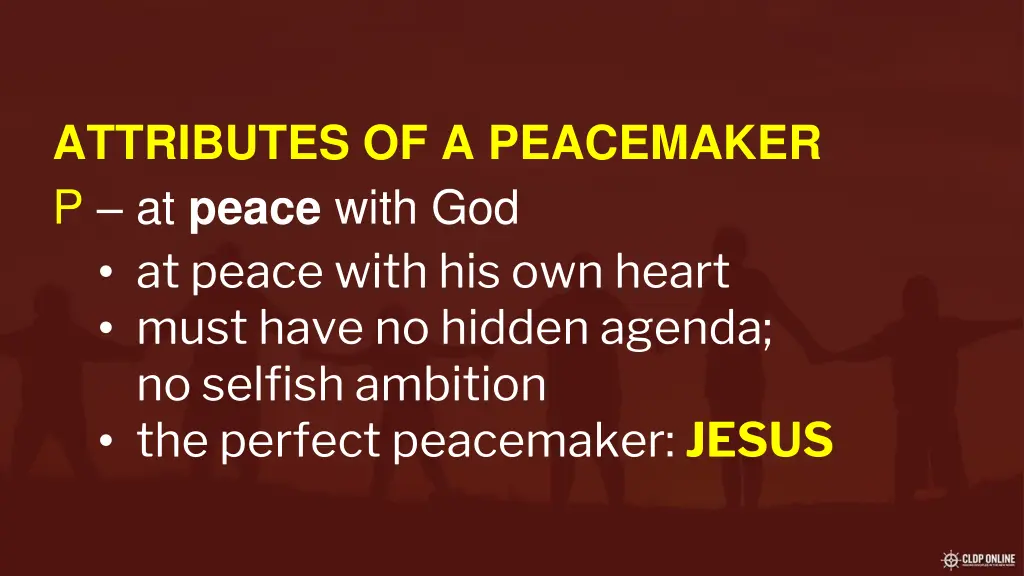 attributes of a peacemaker p at peace with