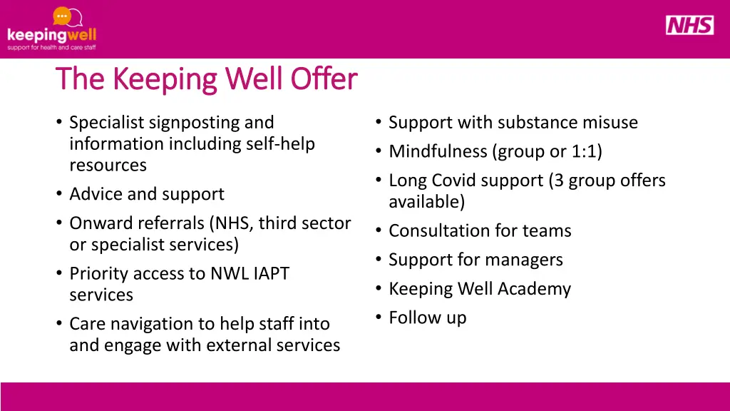 the keeping well offer the keeping well offer