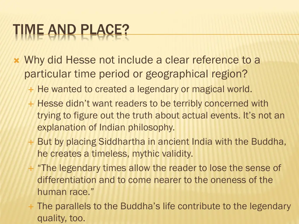 time and place
