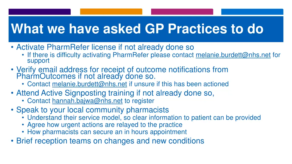 what we have asked gp practices to do