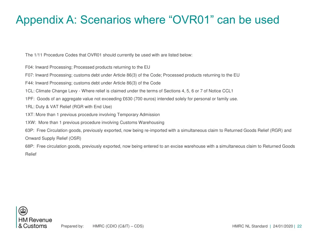 appendix a scenarios where ovr01 can be used 2