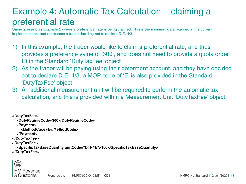 example 4 automatic tax calculation claiming