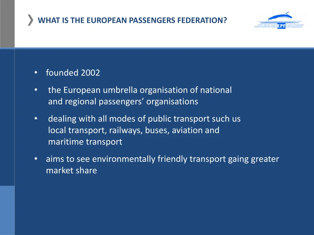 what is the european passengers federation