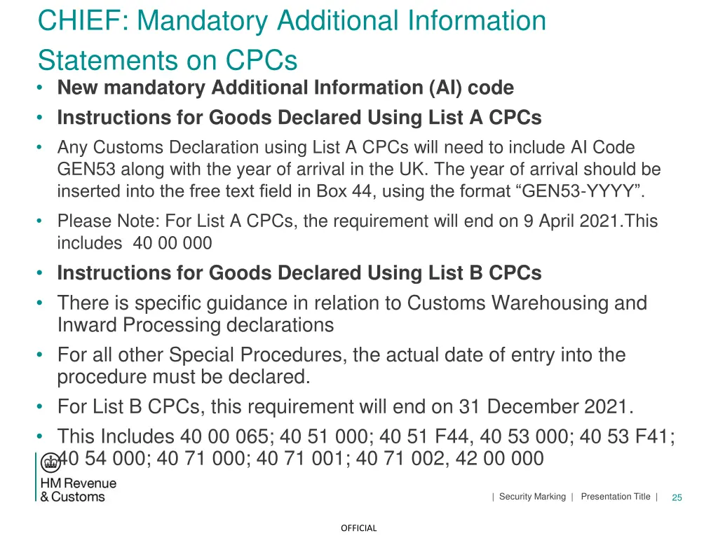chief mandatory additional information statements 1